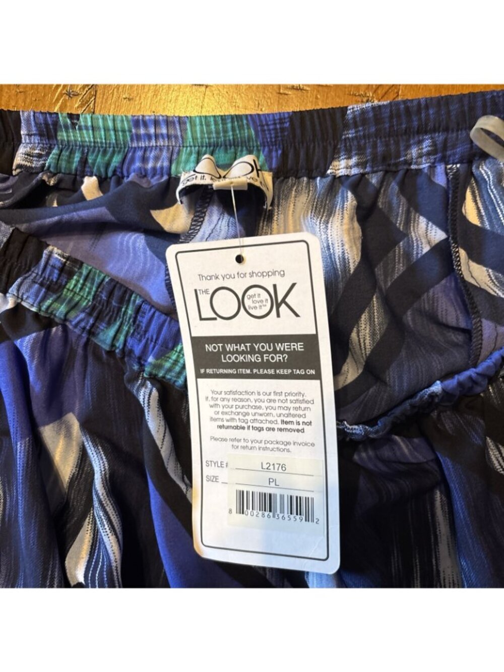 The Look Blue & Green Long Skirt Size PL NWT Geometric Thin Lightweight spring - Picture 2 of 4